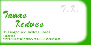 tamas kedves business card